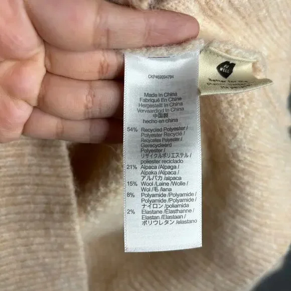 Madewell Havener Cable Knit Pullover Sweater Heather Powder Size S - Picture 8 of 9